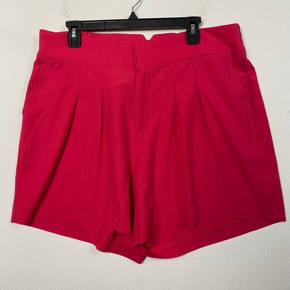Torrid Pink Peacock Pull On Wide Leg Studio Crepe Short Size 14 - Picture 4 of 10